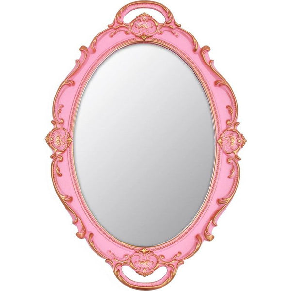 vintage mirror kleine wandspiegel hangspiegel 36,8 x 25,4 cm ovaal roze