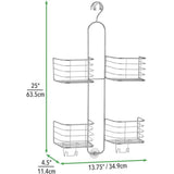 Doucheplank voor badkamer - 4 opbergmanden - Doucheplank voor shampoo, conditioner, douchegel en andere badkameraccessoires - Extra grote doucheopslag - Kleur: Zilver