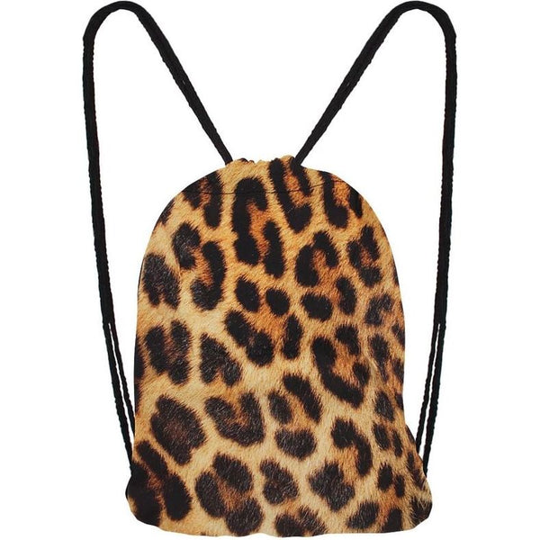 Jute tas met luipaardprint kunstmotief print sporttas rugzak tas sporttas hipster mode sporttas boodschappentas