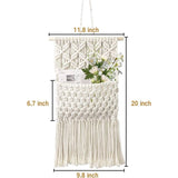 Macrame muur opknoping wanddecoratie chique handgemaakte katoen geweven Boheemse Home decor tijdschrift opslag organisator Tapestry Bag Boho Wall Decor