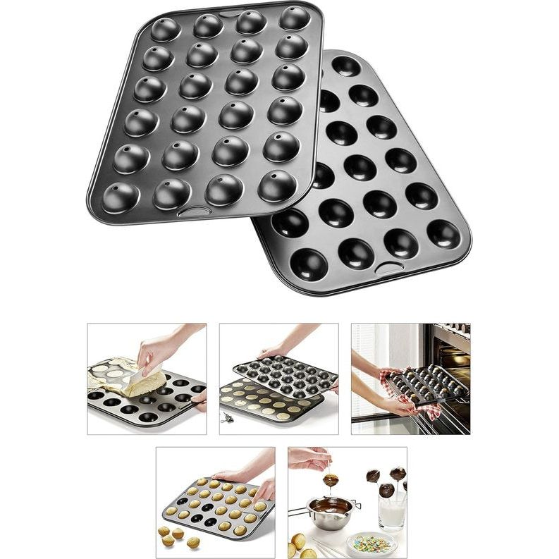 Cake-Pops Maker Set, 38,5 x 26,5 cm Special Creative, bakvorm voor taarten op een steel, incl. accessoires (stelen en houder), hoeveelheid: 1 stuk, kleur: zwart