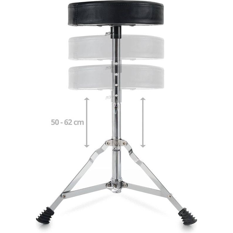 Drumkruk, semi, verstelbare hoogte 50-64 cm, drie benen met rubberen uiteinden, inklapbaar