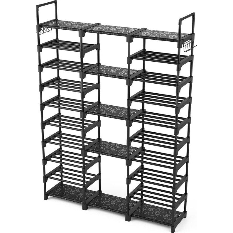 Schoenenkast zwart 127 x 30 x 173 cm