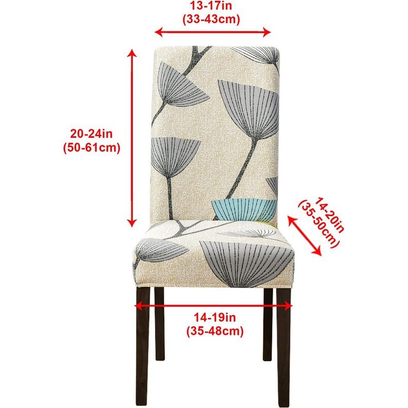Stoelhoezen, set van 6 stuks, stretch moderne stoelhoezen voor eetkamerstoelen, stoelhoezen voor schommelstoelen, universeel, wasbaar, afneembare stoelhoes voor eetkamer, hotel, banket, keuken, beige bladeren