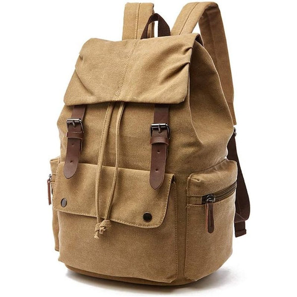 Canvas rugzak vintage voor laptop dagrugzak wandelen reizen grote capaciteit tas unisex