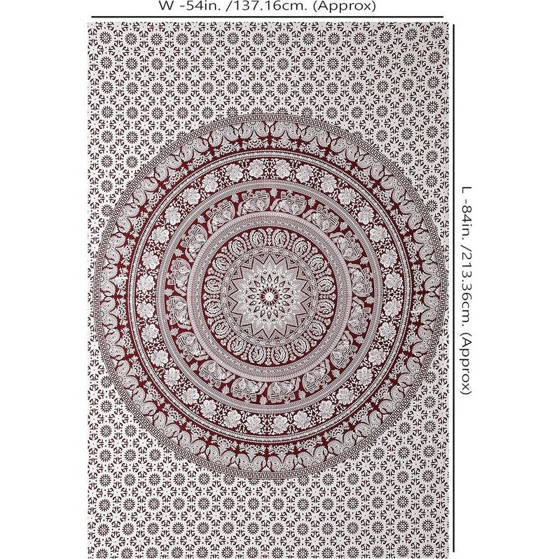 Mandala stoffen wandtapijt decoratieve strandhanddoek hippie tapijt olifant gooi tapijt 213x137 cm kastanjebruin Vertaling: Mandala stoffen wandtapijt decoratieve strandhanddoek hippie tapijt olifant gooi tapijt 213x137 cm kastanjebruin