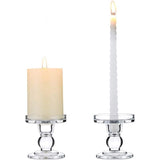 2 stuks glazen taper & pillar kaarsenhouders, 8 cm hoogte kristallen venster kaarsen staan, kandelaar glas voor bruiloft & eettafel middenstukken woonkamer kerstdecoratie, stompkaarsenhouder