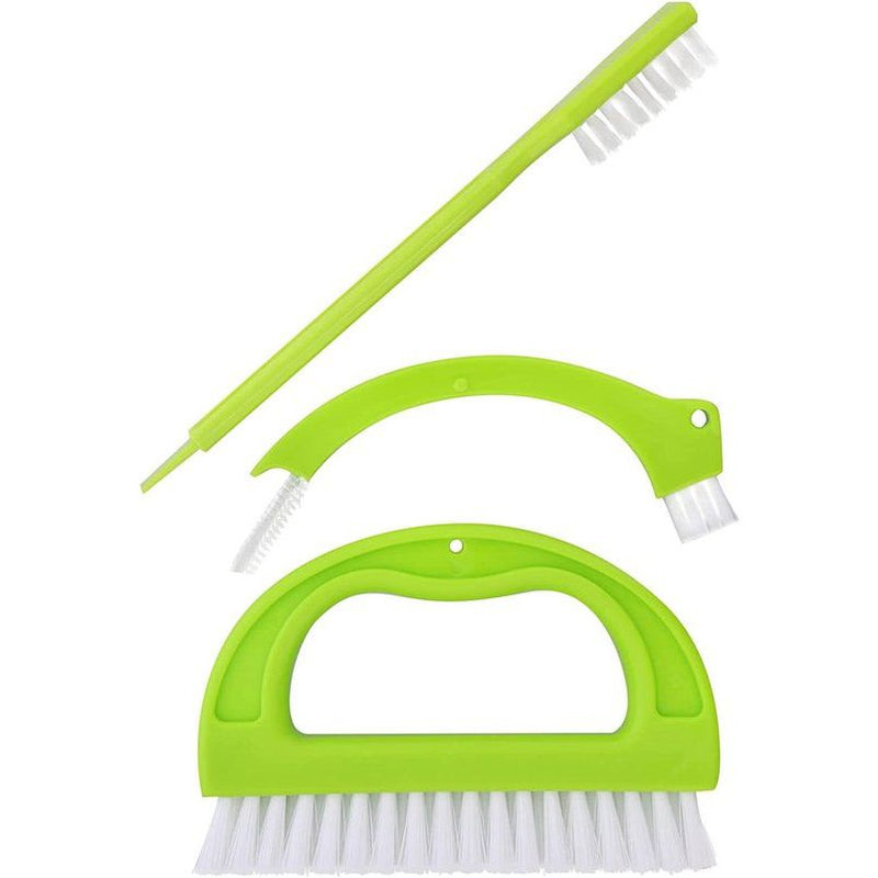 ANCLLO Grout Borstel, (3 in 1) Grout Cleaner Borstel, Tegel Gezamenlijke Scrub Borstel met Handvat, Stijve Reinigingsborstel voor al het huishouden zoals douche, badkamer, keuken, naden, vloerlijnen