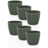 Bloempot, 6 x 10,8 cm, groen, 30% houtaandeel, kunststof plantenpotten, kruidenpotset