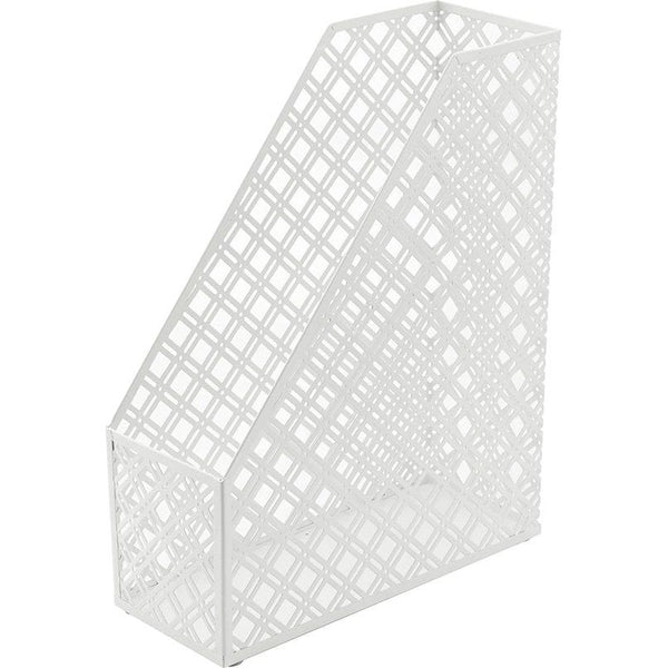 bureau-organizer 4-delige kantoorset/tafelbladplank metalen rooster Inclusief: A4 brievenbakje x 1, A4 krantenrek x 1, brievenhouder x1, pennenhouder x 1 - wit