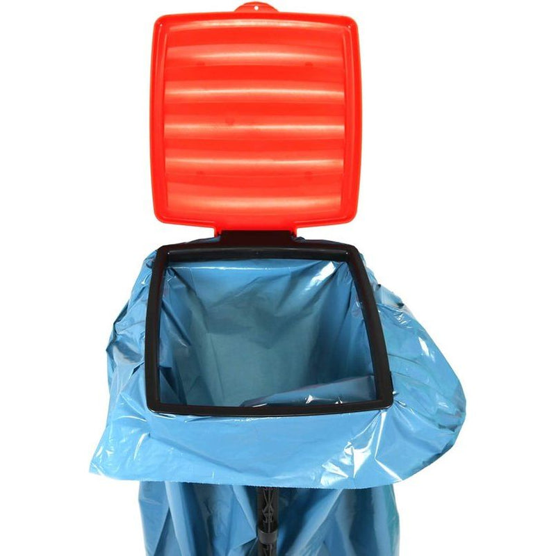 Prullenbak blauw + rood