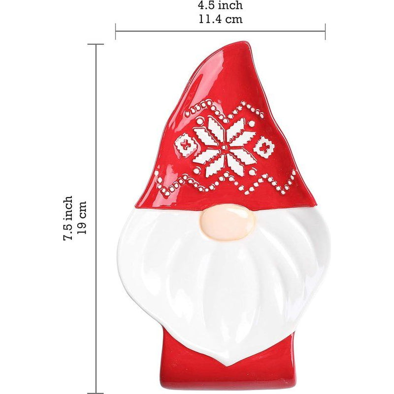 Kerstman 3D keramische lepelsteun, met de hand beschilderd, vaatwasmachinebestendig