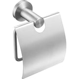 Toiletpapierhouder met deksel, geborsteld wc-papierhouder, draadtrekken roestvrij staal, badkamer toiletrolhouder wandmontage