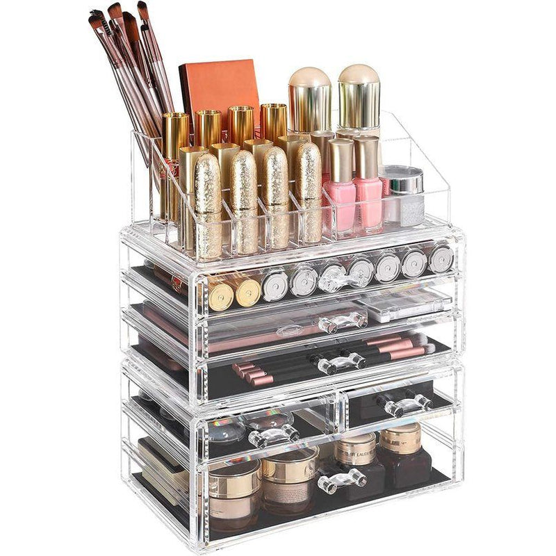 SONGMICS Cosmetica-organizer van acryl voor opslag in de badkamer in de slaapkamer van lippenstift sieraden nagellak (3 delen)