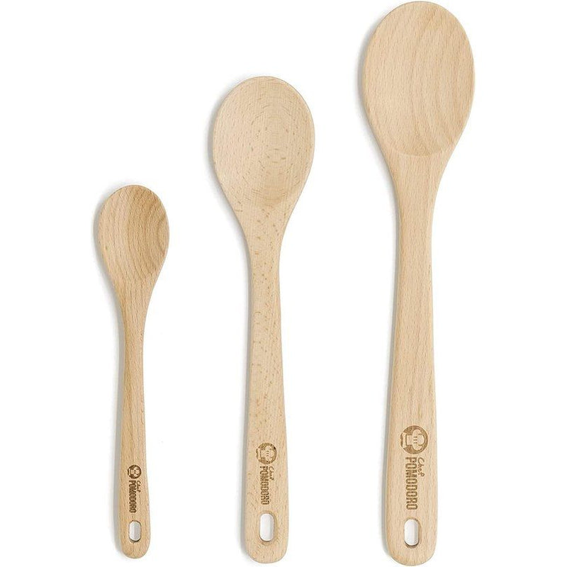 Houten kooklepels - houten kooklepels van duurzaam beukenhout - houten kooklepelset - kooklepelset - set van 3 - houten lepels - houten kooklepelset voor bakken & koken - 20,3 cm, 26,3 cm, 30,5 cm