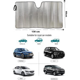 Zonnescherm voor de auto, zonneklep, voorruit, opvouwbaar, uv-bescherming, zonnescherm, bescherming, 130 x 65 cm