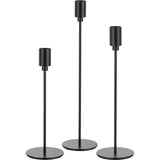 Kandelaar zwarte kaarsenhouder metalen kandelaars: Candeldo staafkaarsenhouder set van 3 moderne tafel decoratie kaarsenhouder hoog voor staafkaarsen decoratie woonkamer tafeldecoratie