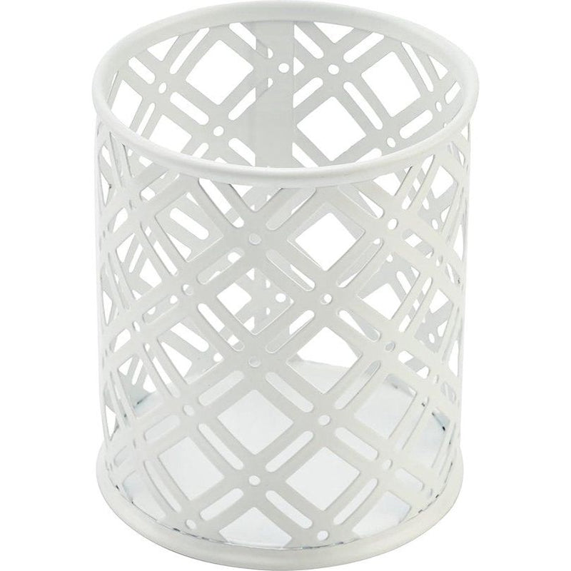 bureau-organizer 4-delige kantoorset/tafelbladplank metalen rooster Inclusief: A4 brievenbakje x 1, A4 krantenrek x 1, brievenhouder x1, pennenhouder x 1 - wit