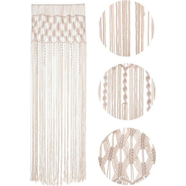 Macramé wandtapijt, handgemaakt geweven macramé, wandtapijt, boho, deurgordijn voor bruiloft, achtergrond, raamgordijnen, woondecoratie (stijl A/74 x 203 cm)