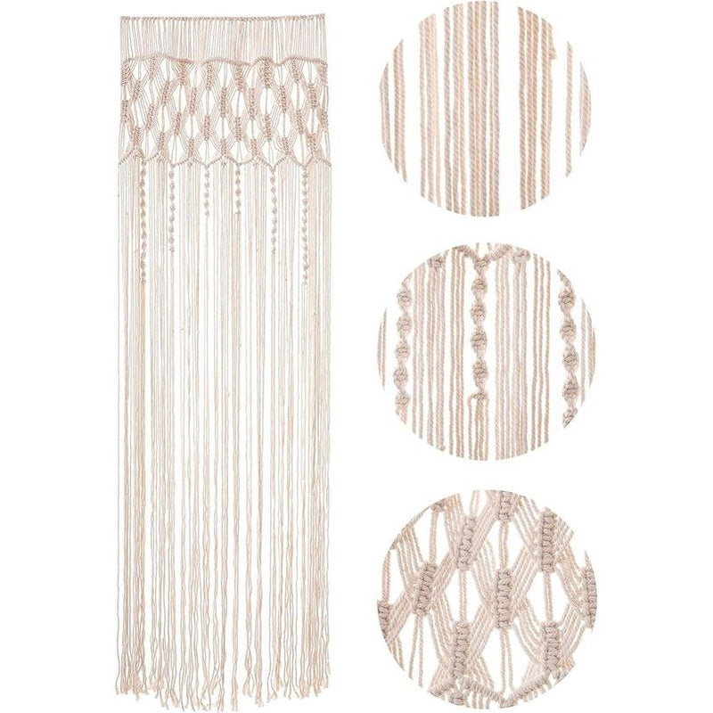 Macramé wandtapijt, handgemaakt geweven macramé, wandtapijt, boho, deurgordijn voor bruiloft, achtergrond, raamgordijnen, woondecoratie (stijl A/74 x 203 cm)