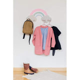 Amelie Regenboog Garderobe voor baby's en kleine kinderen, van hout, hoogwaardige garderobe met 4 haken, eenvoudig design en subtiele kleuren, voor de hal of de kinderkamer,