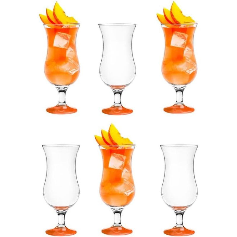 Glazen Cocktailglazen Set Longdrink Cocktail Gin Bier Water Longdrinkglazen Cocktailglazen Drinkglas Waterglas Smoothie Dessert Vaatwasmachinebestendig Oranje 6 x 420 ml