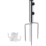 parasolstandaard met 4 haringen, afneembaar instelbaar, robuust grondanker voor parasol van metaal, grondpen, parasol buiten, voor strand, gras, zand