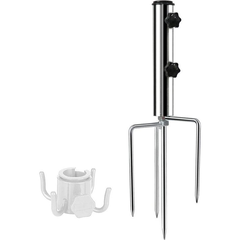 parasolstandaard met 4 haringen, afneembaar instelbaar, robuust grondanker voor parasol van metaal, grondpen, parasol buiten, voor strand, gras, zand