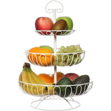 3-trapse decoratieve fruitmand, wit, 33 x 33 cm