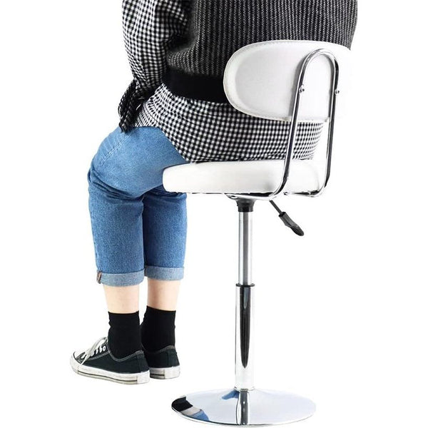 Kruk Vierkant PU lederen kruk in hoogte verstelbare draaistoel rolkruk voor garage medische spa salon kapper werkkruk met wielen klein (wit)