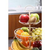 3-trapse decoratieve fruitmand, wit, 33 x 33 cm