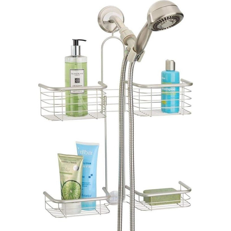 Doucherek - voor de badkamer - voor shampoo, conditioner, zeep - 4 schappen - satijn