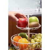 3-trapse decoratieve fruitmand, wit, 33 x 33 cm