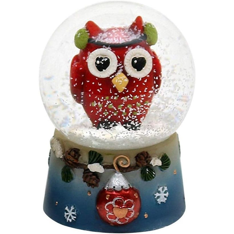 Rode Uil Sneeuwbol Hoogte / Breedte Diameter Ca. 6,5 x 4,5 cm / Diameter 4,5 cm Rood