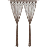 Macramé gordijn, handgemaakt, wandbehang, behang, raamgordijn, decoratief gordijn, deurgordijn, bruiloft, achtergrond, taupe, 140 x 240 cm, katoen
