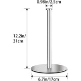Keukenrolhouder Staande roestvrijstalen keukenrolhouder voor standaard en grote rollen voor keuken en eettafel werkblad (zilver)
