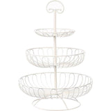 3-trapse decoratieve fruitmand, wit, 33 x 33 cm
