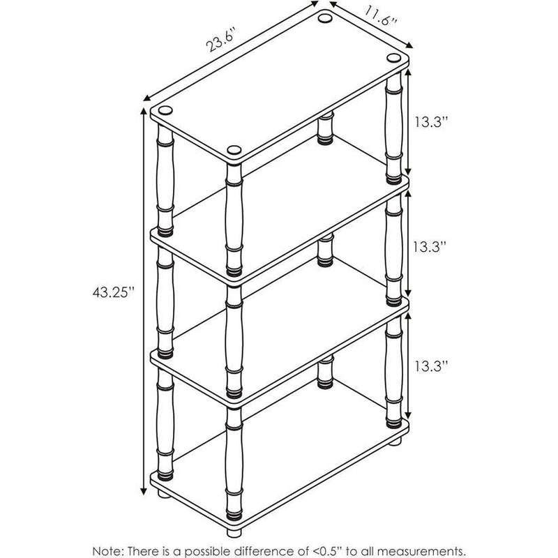 Multifunctionele plank met 4 niveaus, hout, espresso/zwart, 29,46 x 59,94 x 109,86 cm