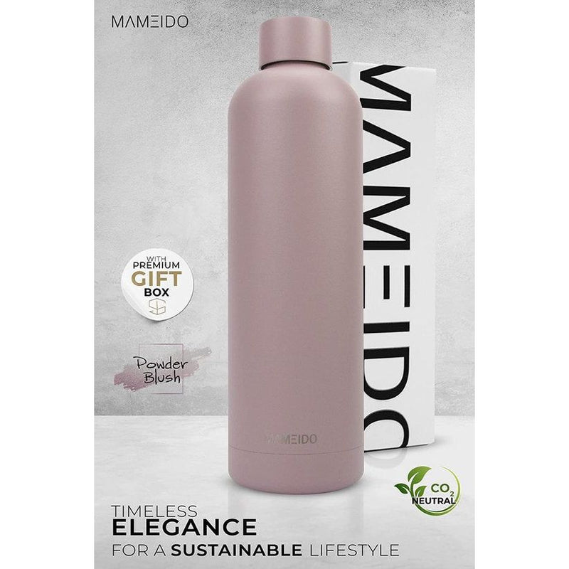 MAMEIDO Roestvrij staal Drinkfles 750ml - lekvrije thermosfles, waterfles BPA-vrij, geïsoleerde fles, drinkfles roestvrij staal koffie & thee