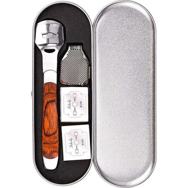 Pedicure eeltscheermesset, eeltverwijderaar, professionele voetschraper met voetvijlkop + 20 vervangende mesjes voor voetverzorging