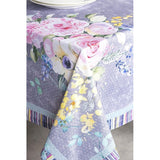 Tafelkleden 100% katoen, 140 cm x 180 cm, decoratief vierkant tafelkleed, wasbaar tafelkleed voor moederdaggeschenken, Sweet Rose Lavender - Lush Lavender Roses-lente/zomer