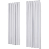 Gordijn ondoorzichtige gordijnen geluidsbescherming met plooiband thermo, 260 x 140 cm (hoogte x breedte), zilvergrijs, set van 2