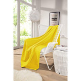 Deken van katoen, wafelpiqué, lichte knuffeldeken van 100% katoen, luchtige plaid, veelzijdig inzetbaar, onderhoudsvriendelijke deken, geel, 150 x 200 cm
