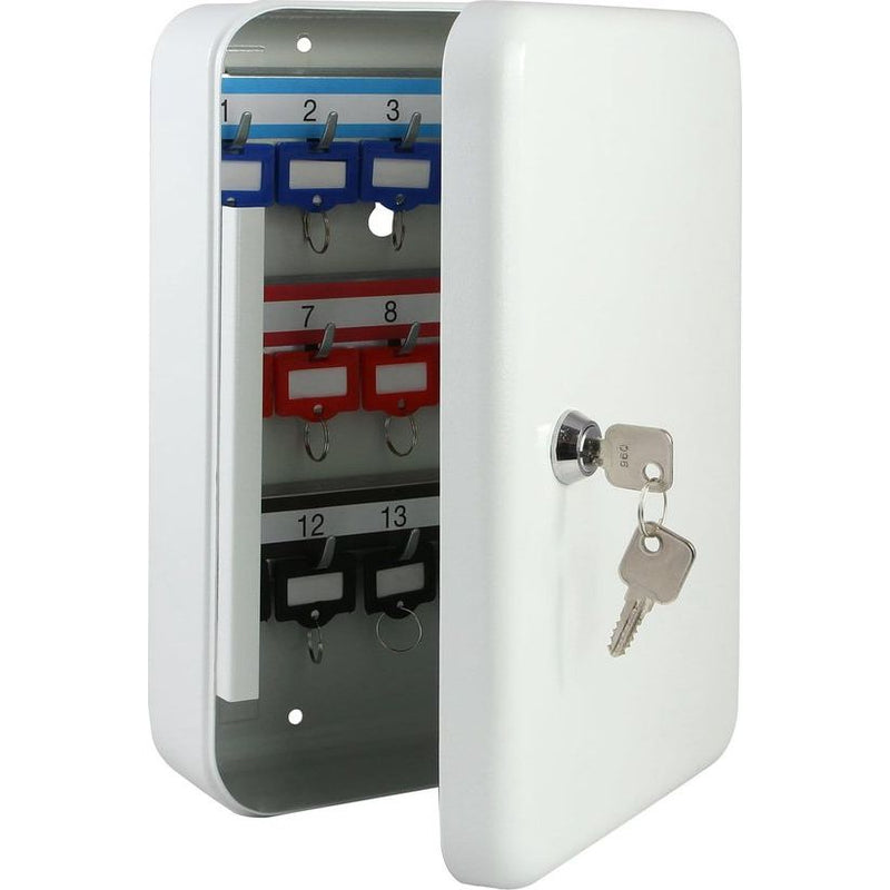 sleutelkast afsluitbaar, sleutelkast klein | 15 haken | 25 x 17 x 7,5 cm | lichtgrijs