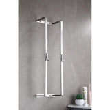 Towel Rail No Drilling Required, Towel Holder, Silver Towel Holder, Towel Rack, Bathroom Towel Holder, Wall, Guest Towel Holder with Two Towel Hooks