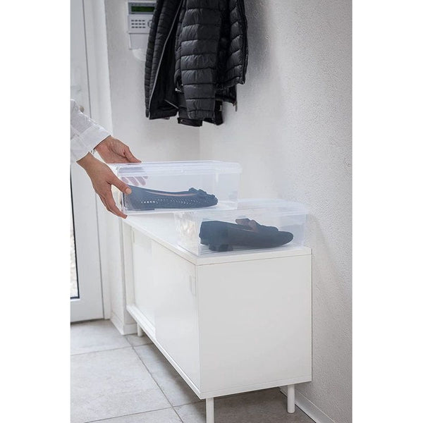 Home essential Schoenendoos Shoe Box met ventilatiegaten en deksel kunststof, 8 l, set van 3 stuks