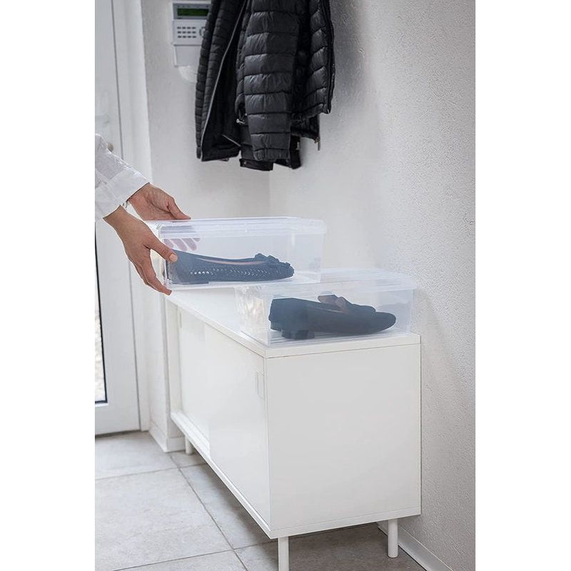 Home essential Schoenendoos Shoe Box met ventilatiegaten en deksel kunststof, 8 l, set van 3 stuks