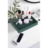 Rechthoekig PU-leer, Sieradenlade, Decoratieve lade, lederen lade, opslagruimte voor sieraden, sleutels, polshorloge, woonkamer, tafel, keuken, 26 x 21,5 x 4,5 cm, Zwart