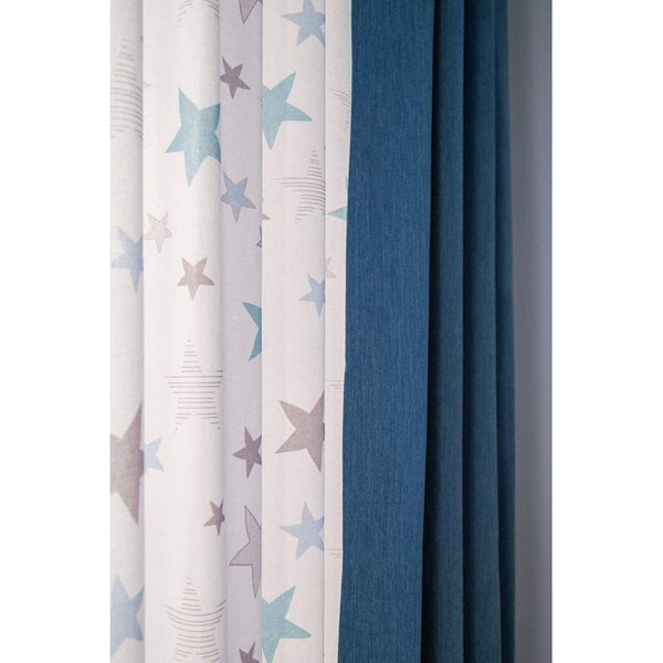 bedrukt ondoorzichtig gordijn wit turquoise (1 stuks) 245 x 140 cm (HxB), 100 procent CO, blauw, 140x245cm