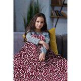 Marokkaanse lotusblauwe fleece deken voor bank, licht, zacht, gezellig loungedeken voor alle seizoenen.